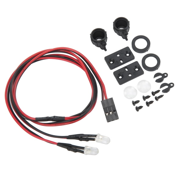 BIMZUC RC LED Spotlights High Simulation White Light Car Headlight with 2 Plastic Bases for 1/10 1/12 1/18 1/24 RC Car Round Accessory (19.7 inches / 500 mm)