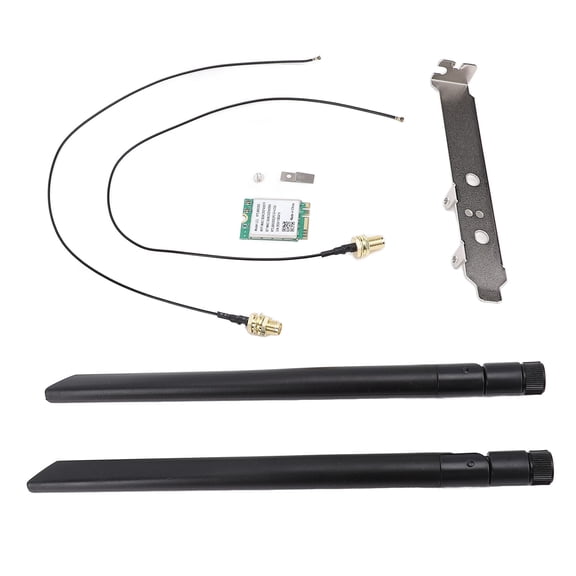 BIMZUC RTL8852BE Dual-Band M.2 WiFi 6 Card 1800Mbps Bluetooth 5.2 Wireless Network Adapter for PC Windows 10/11 Linux with External Antenna & Baffle (9.84 inches / 25.0 cm)[cite: 1]