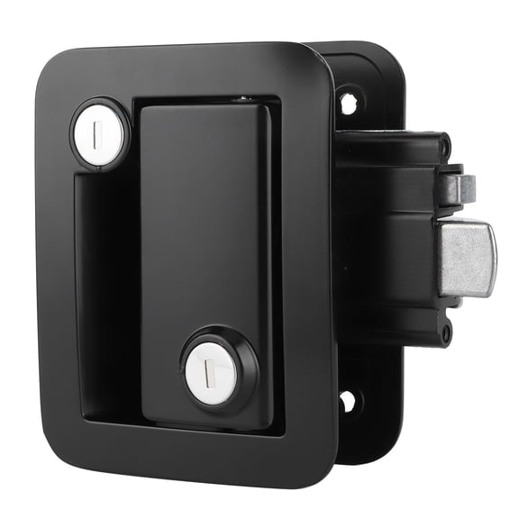 BIMZUC RV Door Lock Entry Access Inside Outside Handle Knob Latch for Camper Caravan, Zinc Alloy Trailer Lock with Keys, 3.5 x 2.6 inches / 88 x 65 mm