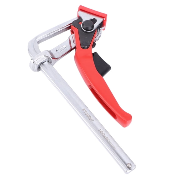 BIMZUC Ratcheting Table Clamp Aluminium Alloy Guide Rail Fixture Fixing Tool for Woodworking Heavy Duty Chrome Vanadium Steel with 6.3 inches / 16 cm Opening and 540 lbs Clamping Force[cite: 1]