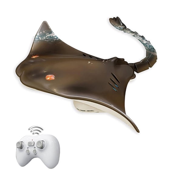 BIMZUC Remote Control Boat 2.4G Intelligent Waterproof Ship Wireless Swimming Animal Creative RC Watercraft Toy for Pool and Lakes, Single Battery Edition, Brown (14.17 inches / 36 cm)