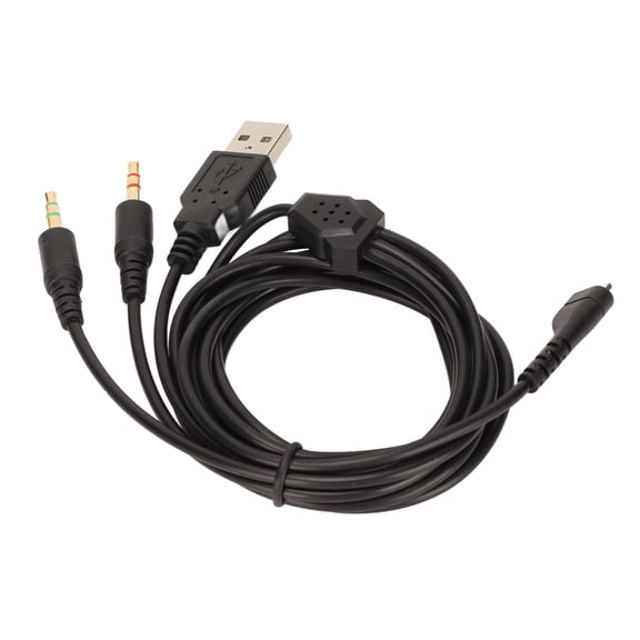 BIMZUC Replacement Gaming Headphone Cable 3-in-1 Plugs Audio Cord with Light Effect Compatible for Steelseries Arctis 3 5 7 Pro, Oxygen Free Copper Wire, 6.5ft (2m) Length, Black