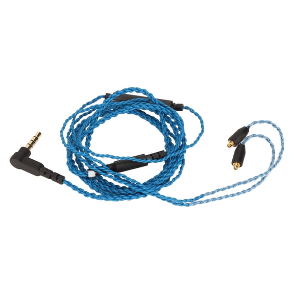 BIMZUC Replacement Headphone Cable OFC Core Earphone Audio Cable with Mic Compatible for Shure SE215 SE315 SE535 SE846 UE900 W80 ES60 Blue MMCX to 3.5mm Connectors 47.2 Inches