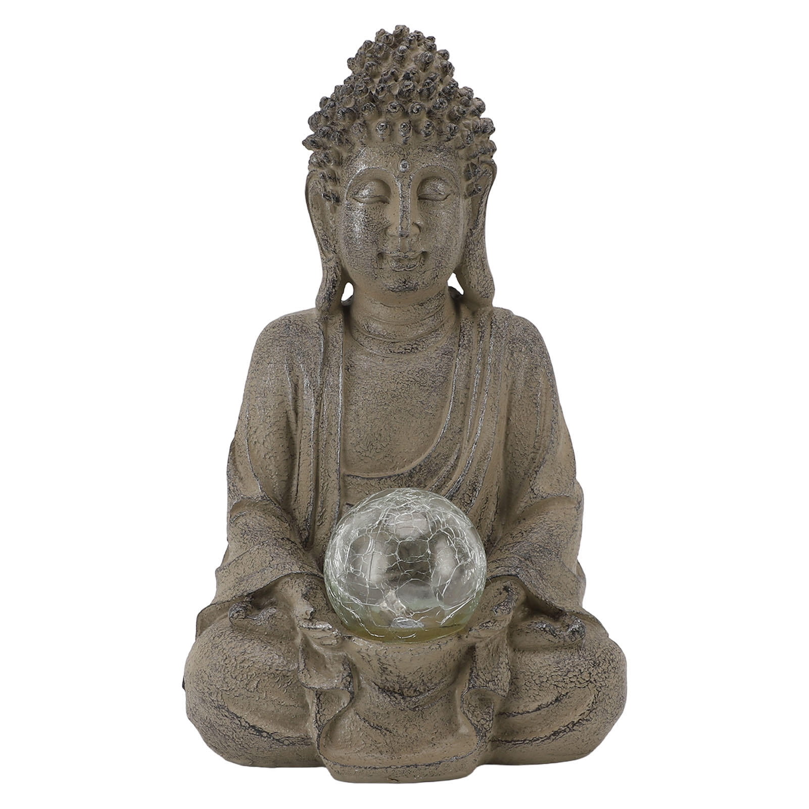 BIMZUC Resin Buddha Statue with Built‑In LED Lamp – Outdoor Garden & Indoor Décor, 8.3”×12.2”×7.1”, Weather‑Resistant, Illuminating Meditation Sculpture