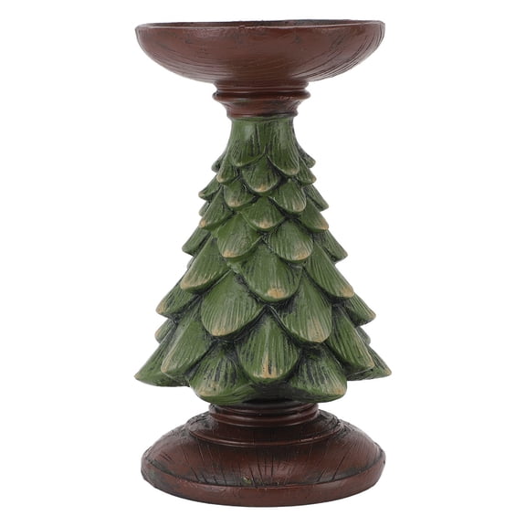 BIMZUC Resin Xmas Tree Candle Stand – Vintage Tealight Holder, Lightweight Resin, Ideal for Home Décor, Weddings, and Gift Giving
