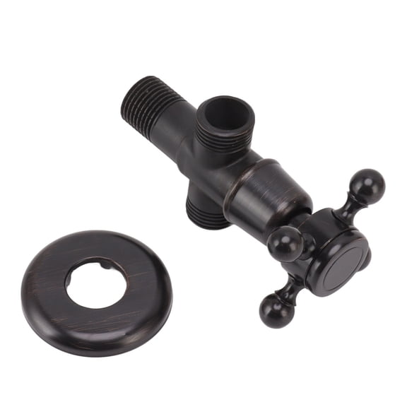 BIMZUC Retro Copper Angle Stop Valve 3Way Cross Handle Water ShutOff for Bathroom, Kitchen, Toilet LeakProof, Durable, Easy Install