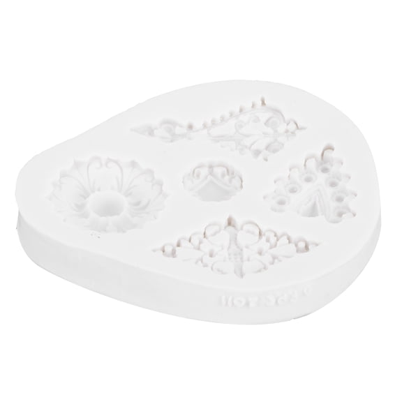 BIMZUC Retro Diamonds Pattern Fondant Mold Silicone DIY Baking Cake Decorating Tool Gray for Chocolate Pudding Jelly 3.54 Inches / 9 cm