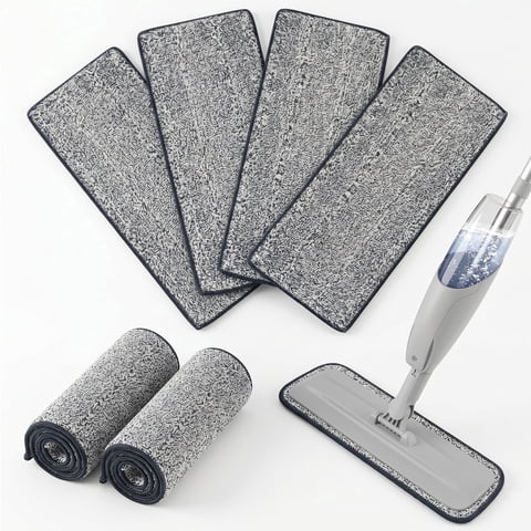FVSA Reusable Mop Pads, Washable Microfiber Floor Refills, 15" x 4.7", 6 Pack