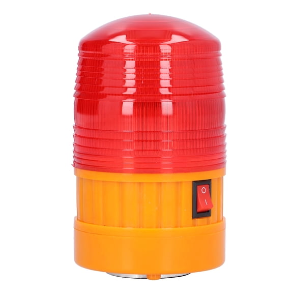 BIMZUC Road Barrier Warning Light Magnetic LED Alarm Signal Lamp for Traffic Construction Site, Red Strobe Beacon, Battery Operated Emergency Boat Flashing Light (6.3 inches / 16 cm)