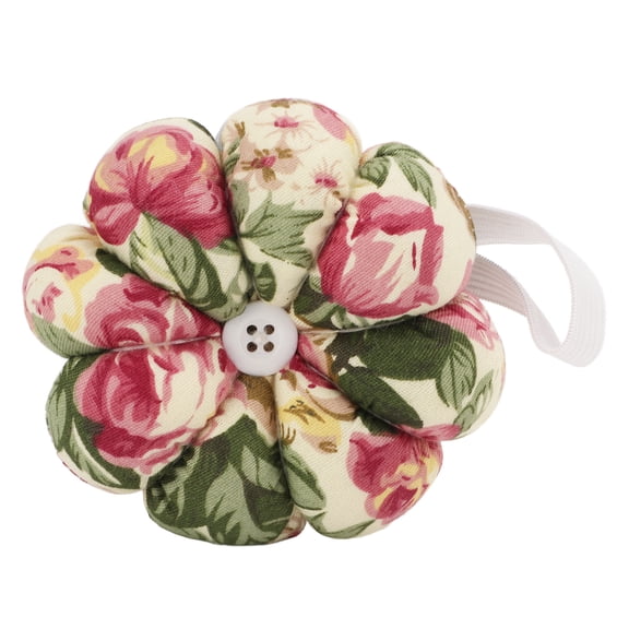 BIMZUC Rose Garden Wrist Pin Cushion Safe Convenient Hands Free High Efficiency Durable Sewing Needle Cushion Floral Pattern Elastic Wrist Strap for Beginner Student Mother 3.54 x 3.54 in / 9 x 9 cm