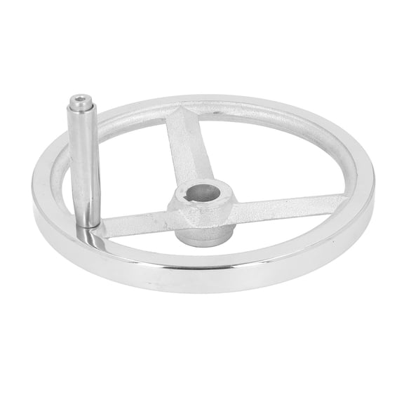 BIMZUC Rotary Handwheel 9.84 inches / 250mm Cast Iron Chrome Plated 3 Spoked with Revolving Handle for Lathe Milling Machine Grinder
