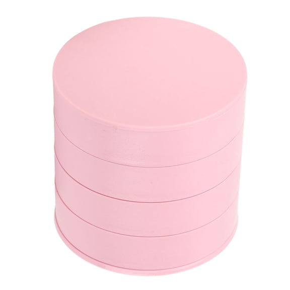 BIMZUC Rotatable Jewelry Organizer 4 Layers 360 Degree Rotation Dustproof Box for Office Household Pink (4.33 inches / 11 cm)
