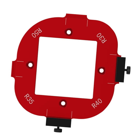 BIMZUC Round Corner Radius Template Woodworking Router Table Jig with R30 R35 R40 R50, Aluminum Alloy Wooden Board Arc Cutting Auxiliary Tool