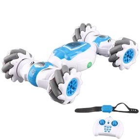 BIMZUC S-012 RC Stunt Car Remote Control Watch Gesture Sensor Deformable Electric Toy Cars All Terrain Speed 2.4GHz 4WD 360° Rotation Whirligig Off-road Vehicle Blue