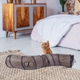 thumbnail image 1 of BIMZUC S-Shape Interactive Cat Tunnel Toy for Indoor Cats, 46.5 inches / 118 cm Foldable Pet Play Tube with Peep Holes Brown, 1 of 9