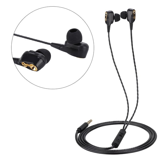BIMZUC S116 3.5mm Wired Earbuds In-Ear Stereo Gaming Headphones, 47.24 inches / 1.2m TPE Cord, Comfortable Silicone Earmuffs for Mobile PC Tablet, 3D Surround Sound Audio Interface, Black