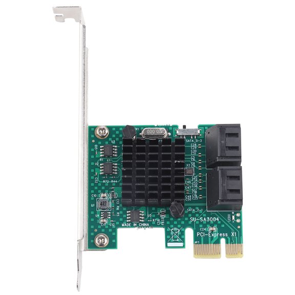 BIMZUC SATA 3.0 Expansion Card 4-Port PCIE to SATA 3.0 Adapter 6Gbps PCI-E Controller Card with 2U Baffle