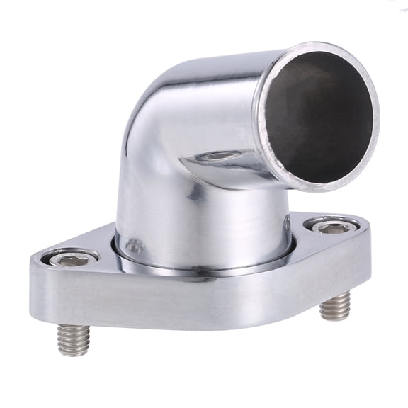 BIMZUC SBC BBC Polished Aluminum 15 Degree Swivel Water Neck Snokle, Engine Radiator Outlet Replacement Part for Chevy 327 350 454 396 Small & Big Block, Silver, 5.1 x 3.6 in