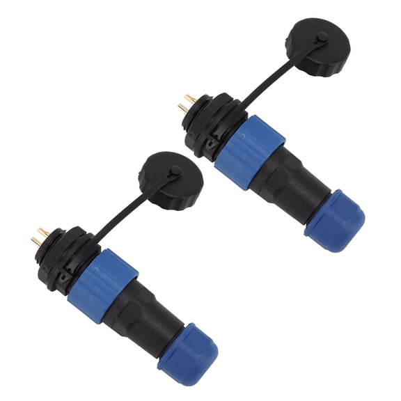 BIMZUC SD16 IP68 Waterproof Aviation Connector 2Pin G3/8 Thread Male Female Plug Socket Pack of 2 Pieces Heavy Duty Industrial Power Cable Adapter 3.1x1.0 inches / 7.8x2.5 cm