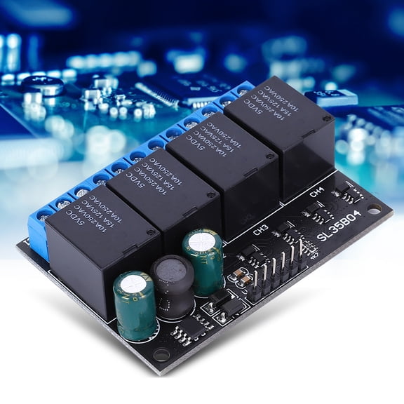 BIMZUC SL35B04 12V 4 Channel Relay Module Bistable Self Locking Low Level Control Switch High Performance Electrical System Relay Equipment for Industrial Home Automation Use