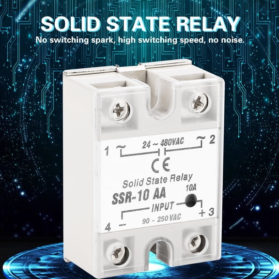 BIMZUC SSR-10 AA 10A Solid State Relay Module AC to AC Input 90-250V Output 24-480V Plastic Metal Cover (2.76 inches / 7 cm)