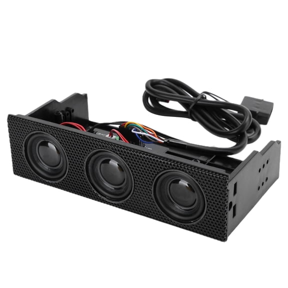 BIMZUC STW-9005 PC Front Panel Speaker Stereo Surround Computer Case Built-in Mic Loudspeaker, 5.25 Inches / 13.3 cm Dual Channel Computer Internal Audio System Upgrade Kit