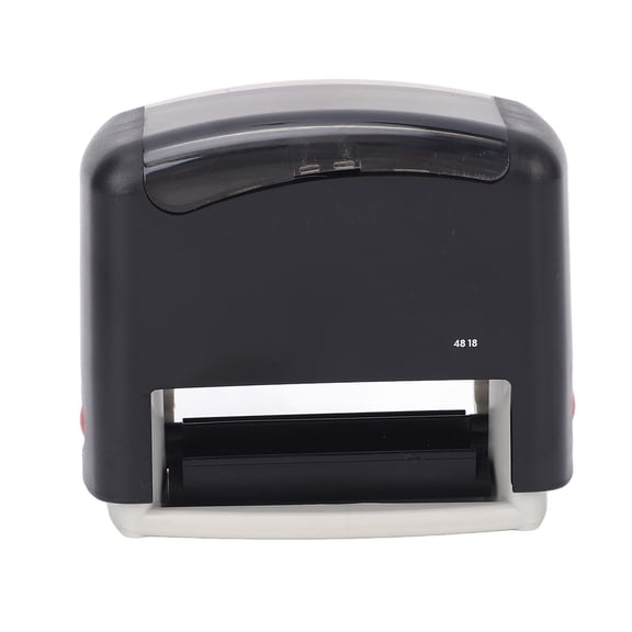BIMZUC Self Inking Stamp 48x18mm / 1.89x0.71 in Black Shell Number Letter Symbol Combination Automatic Stamper for Office and Home Use