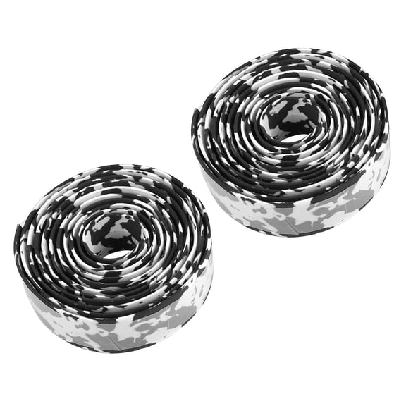 BIMZUC Shockproof Cycling Handlebar Wrap Durable EVA Bike Bar Tape Set with Plugs Black & White 78.7 inches / 200 cm