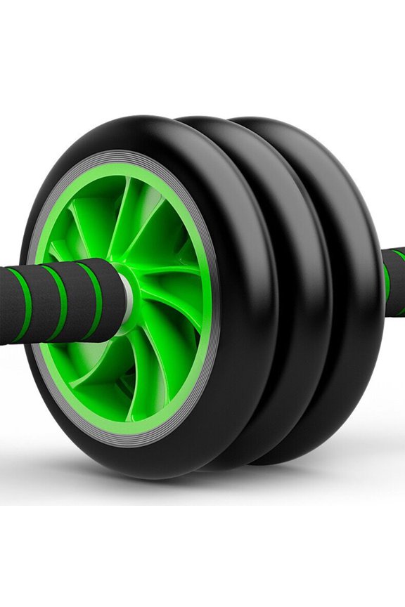 Silent Abdominal Roller Wheel Workout Equipment for Core Strength Training, 16 inches / 40.6 cm Green Two Wheels[cite: 1]