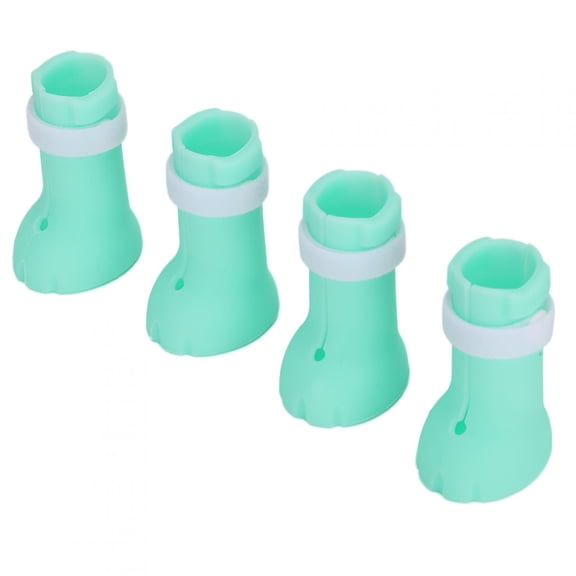 BIMZUC Silicone Cat Foot Covers Anti-Scratch Paw Protector Boots for Bathing Nail Trimming and Grooming, Adjustable Pet Shoes, Light Blue, 1.8x1.5x2.8 inches / 4.5x3.8x7.0 cm (4 Pcs Set)