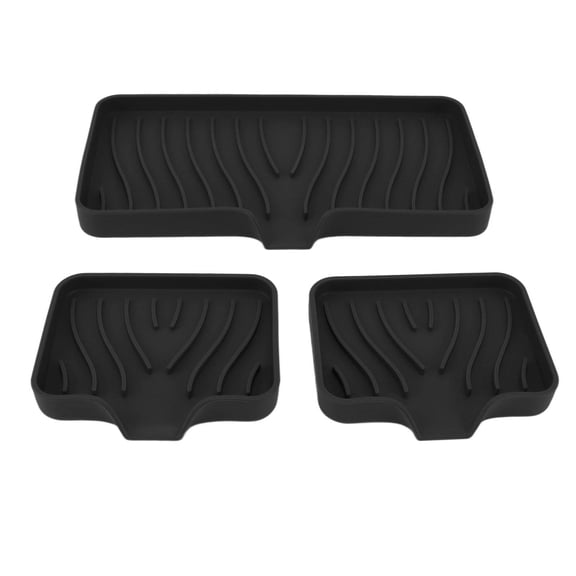 BIMZUC Silicone Sponge Tray – BPA‑Free, Self‑Draining, Non‑Slip Kitchen & Bathroom Soap Holder (Black)