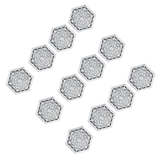BIMZUC Silver Hexagonal 12PCS Hollow Plastic Candy Boxes Container for Wedding Bridal Shower Party Favors, Small Treat Boxes Organizer (8.26 inches / 21 cm)
