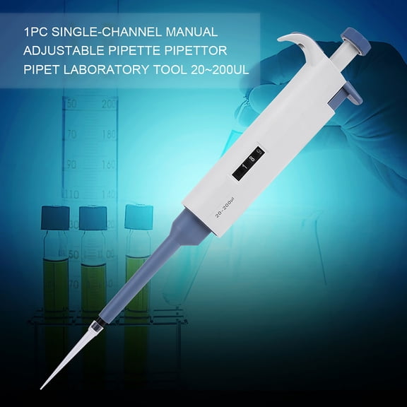 BIMZUC Single Channel Manual Adjustable Pipette 20-200ul High Precision Micropipette Lab Tool