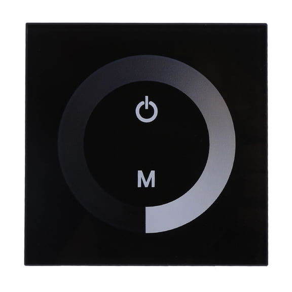 BIMZUC Single Color Touch Panel Dimmer Wall Switch Controller for LED Light Strip, DC 12V-24V, Black