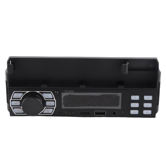 BIMZUC Single Din Car Stereo BT Receiver with Adjustable Phone Holder FM Radio Hands-Free Calling U-Disk TF Card Aux-in APP Control Voice Assistant Audio Recording 6.9x2.7x2.2 inches / 174x69x55 mm