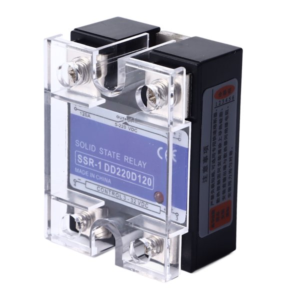 BIMZUC Single Phase Solid State Relay SSR-1 Module, 3 to 32VDC Input to 5 to 220VDC Load, High Performance 120 Amp Capacity DC to DC Electrical System Relay, 1 Pack