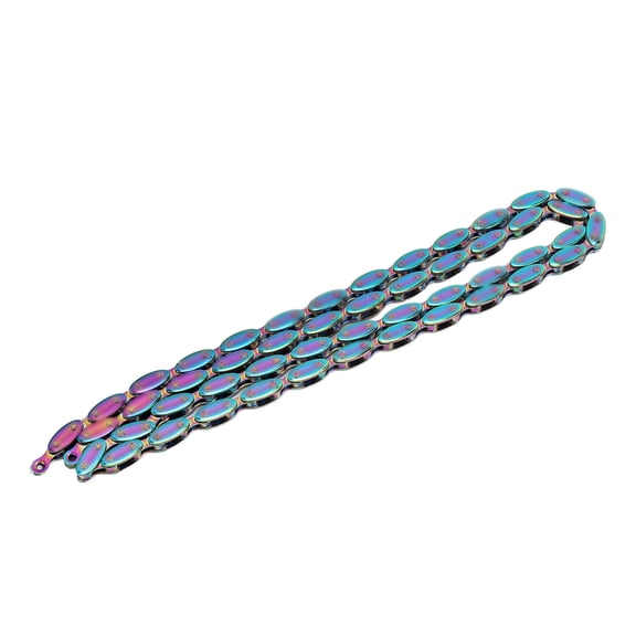 BIMZUC Single Speed Bike Chain for Fixed Gear BMX Bikes 1 Speed Cycling Chain 100 Links Rugby Design Rainbow