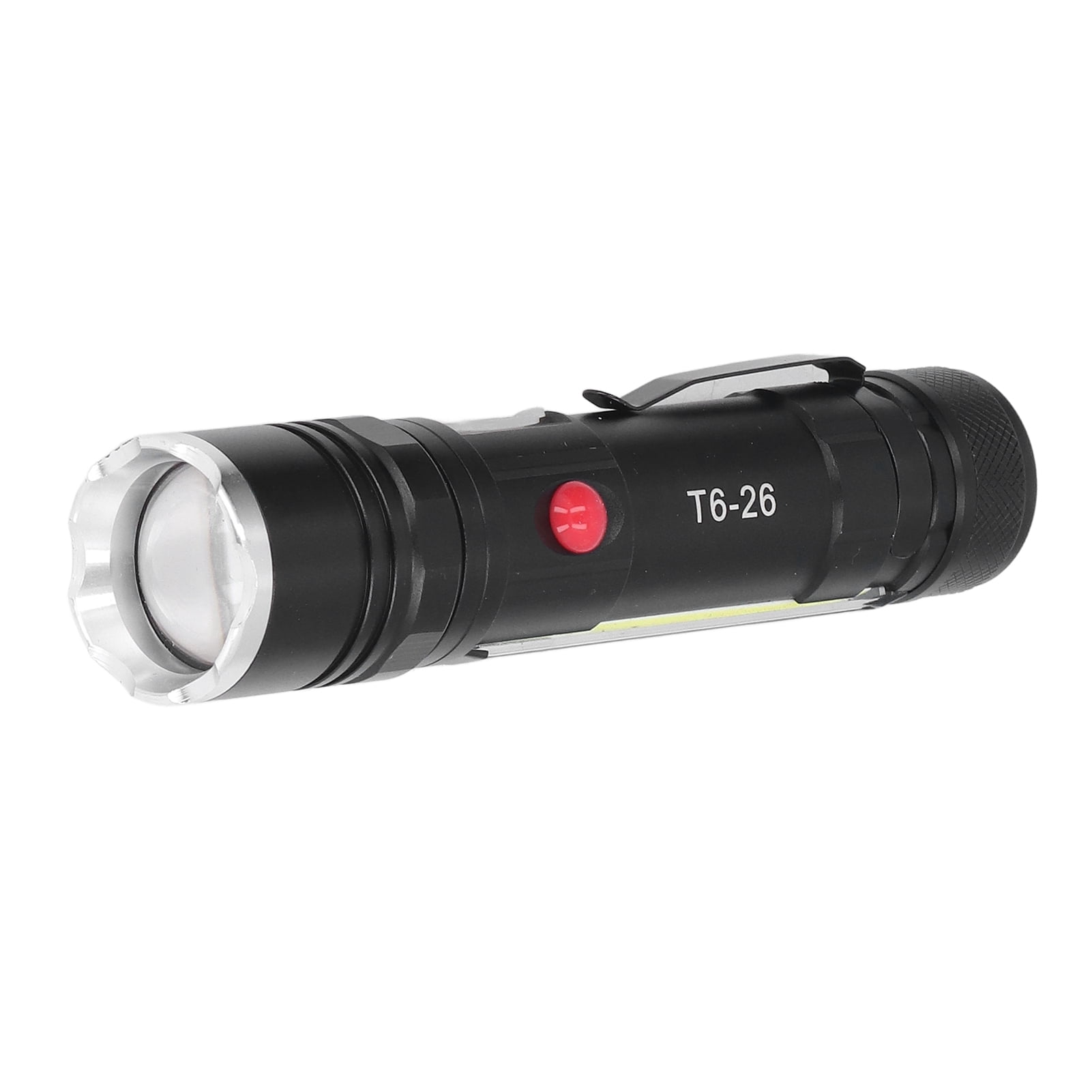 BIMZUC Small Flashlight USB Rechargeable Waterproof Zoomable 4 Modes LED Bright Magnetic Work Light for Camping Repairing Outdoor Use, Aluminum Alloy Portable Torch (15 cm / 5.9 inches)