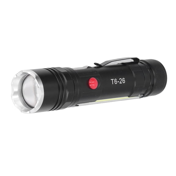 BIMZUC Small Flashlight USB Rechargeable Waterproof Zoomable 4 Modes LED Bright Magnetic Work Light for Camping Repairing Outdoor Use, Aluminum Alloy Portable Torch (15 cm / 5.9 inches)