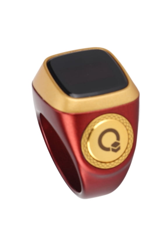 Smart Counter Ring with 0.49in OLED Screen Support APP 20mm Aluminum Alloy CNC Button Portable Intelligent Counting Finger Ring Brown (20mm / 0.78 inches)