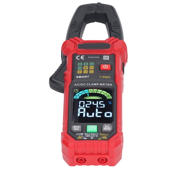 BIMZUC Smart Digital Clamp Meter HT203D High Accuracy True RMS Multimeter Voltage Tester Tool with Temperature Probe. Professional Multi Testers for Electrical Troubleshooting, 9.06 inches / 23 cm