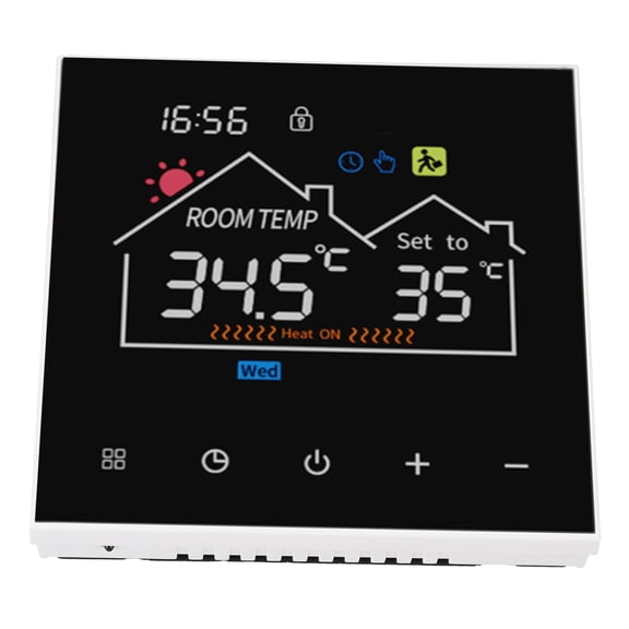BIMZUC Smart Digital Thermostat LCD Display Color Touchscreen Programmable Temperature Controller for Hydronic Heating Boiler Standard Version Home Office AC90V-240V