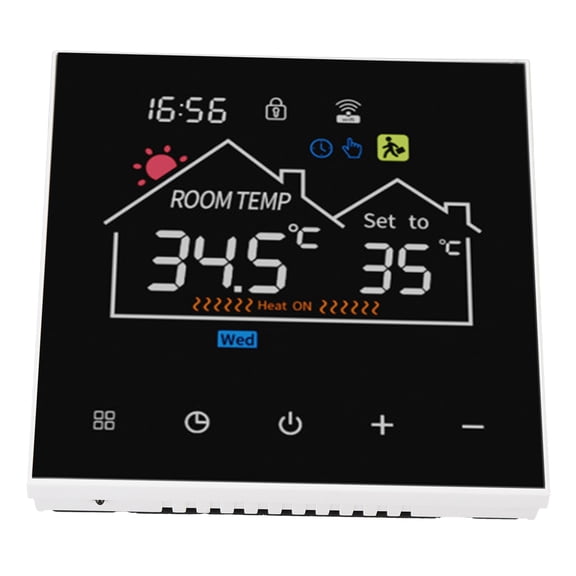 BIMZUC Smart Digital Thermostat LCD Display Color Touchscreen Programmable Temperature Controller for Hydronic Heating Boiler WiFi Version Voice Control Home Office