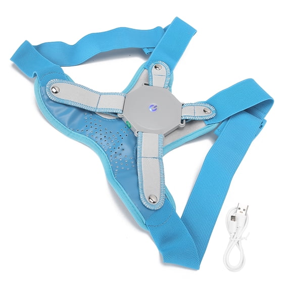 BIMZUC Smart Posture Corrector Training Back Brace with Vibration Alert, Breathable Spine Straightener Support for Daily Use, Size S (10.2-14.2 inches / 26-36 cm), Blue