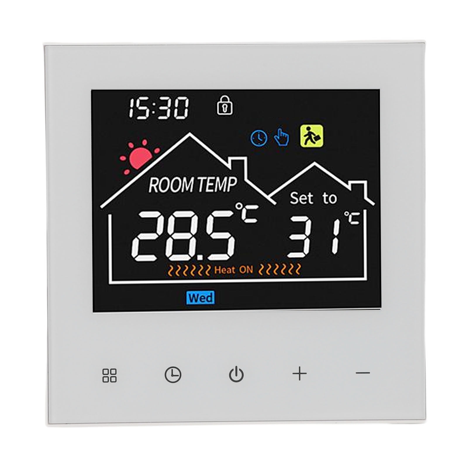 BIMZUC Smart Thermostat Touchscreen Programmable LCD Color Display Controller for Water Heating Boiler WiFi Tuya Model 3.39 Inches / 8.6 cm Black