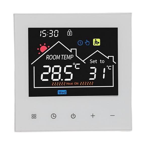 BIMZUC Smart Thermostat Touchscreen Programmable LCD Color Display Controller for Water Heating Boiler WiFi Tuya Model 3.39 Inches / 8.6 cm Black
