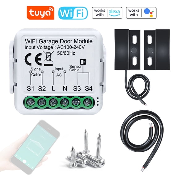 BIMZUC Smart WiFi Garage Door Opener Controller Remote Mobilephone App Control Compatible With Home Voice Commands Featuring Timer Automation And Family Device Sharing Capability
