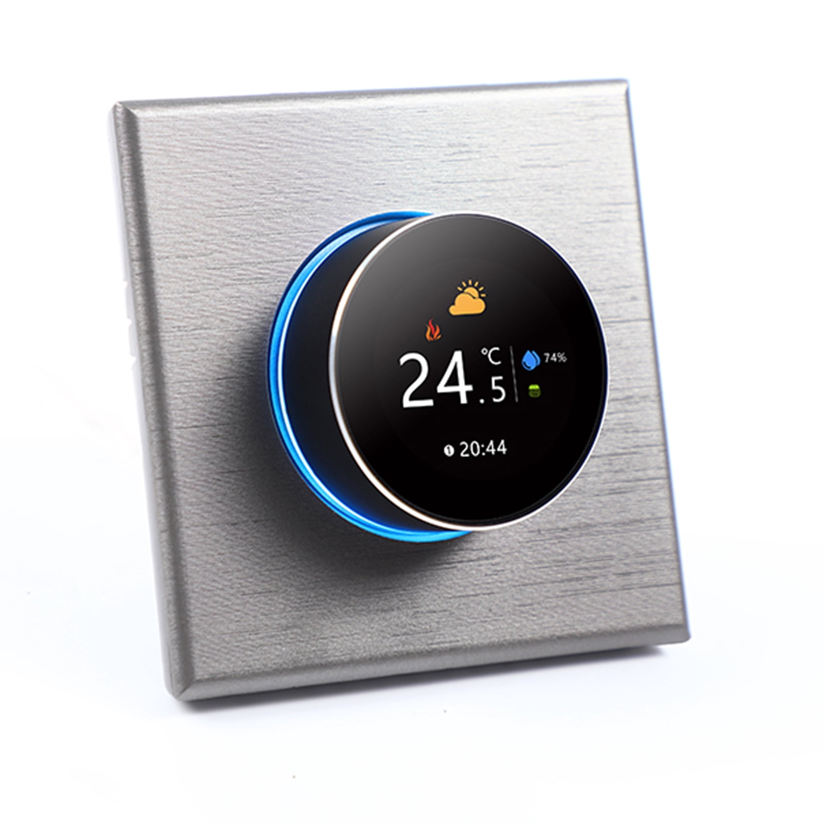 BIMZUC Smart WiFi Thermostat Electric Floor Heating Controller 16A Digital Temp Control ±1°C Accuracy Color LCD 95-240V (3.4 inches / 8.6 cm) Gray