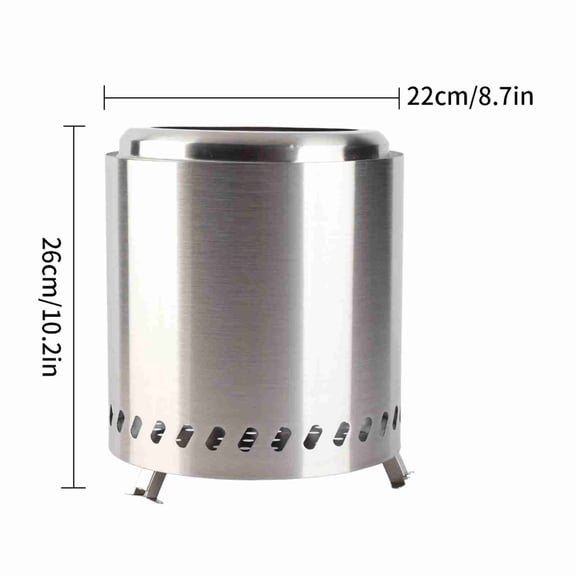 BIMZUC Smokeless Fire Pit Portable Small Stainless Steel Outdoor Camping Wood Burning Fire Bowl for Patio Backyard Bonfire Cooking Picnic 8.66 Inches / 22 cm Tabletop Fireplace