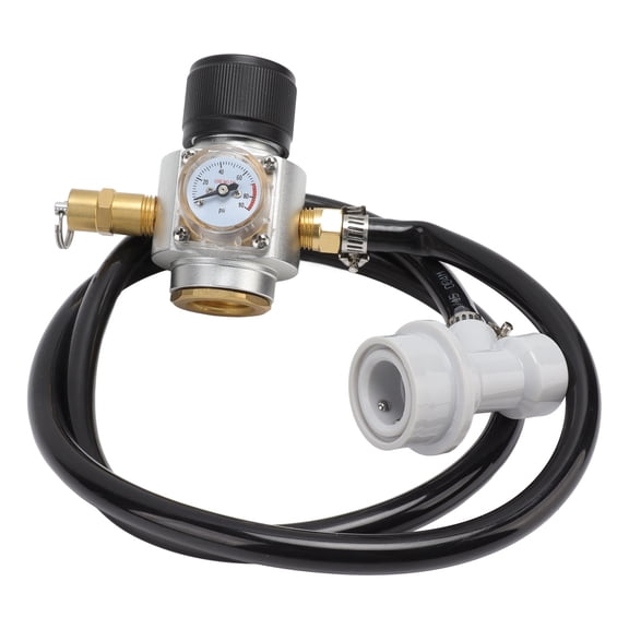 BIMZUC Soda Water Automatic Beer Maker Kit with Safety Valve 2nd Stage Pressure Gauge Black Hose Distributor Set for Household Drinkware